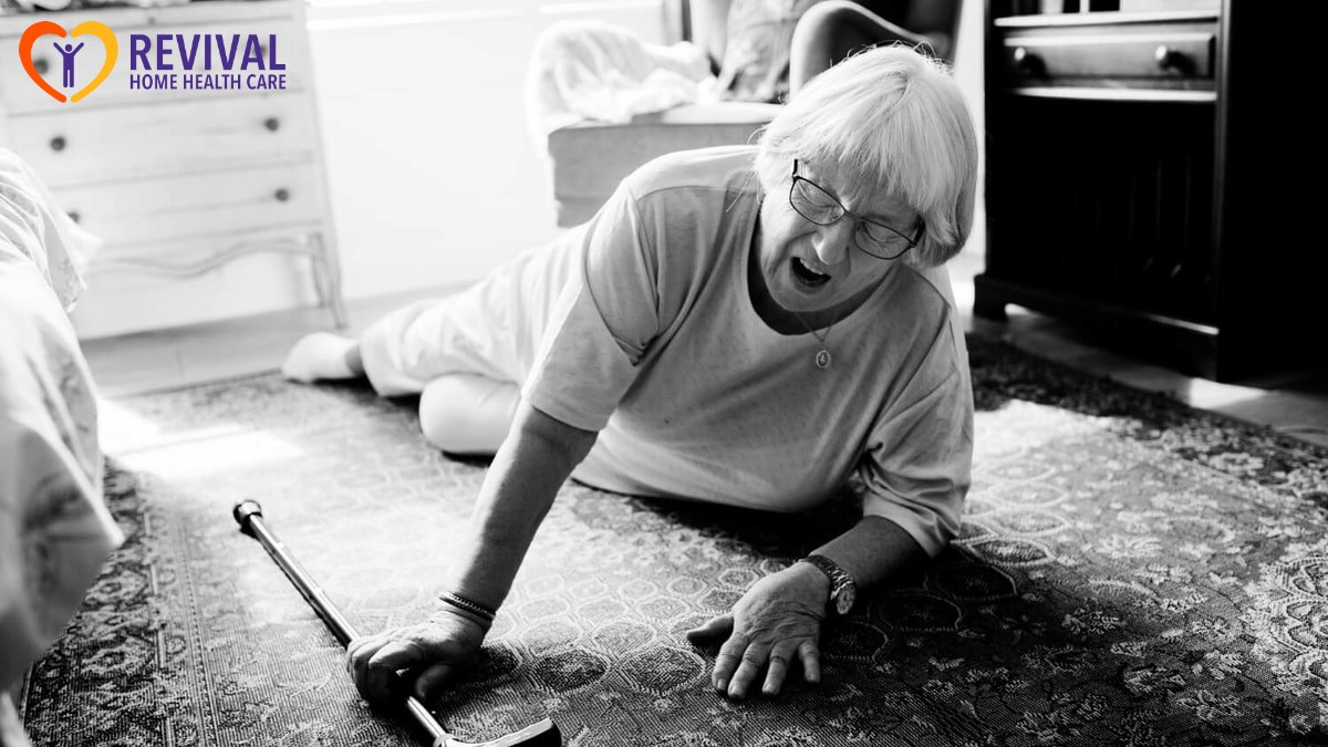 Senior women fell to the floor