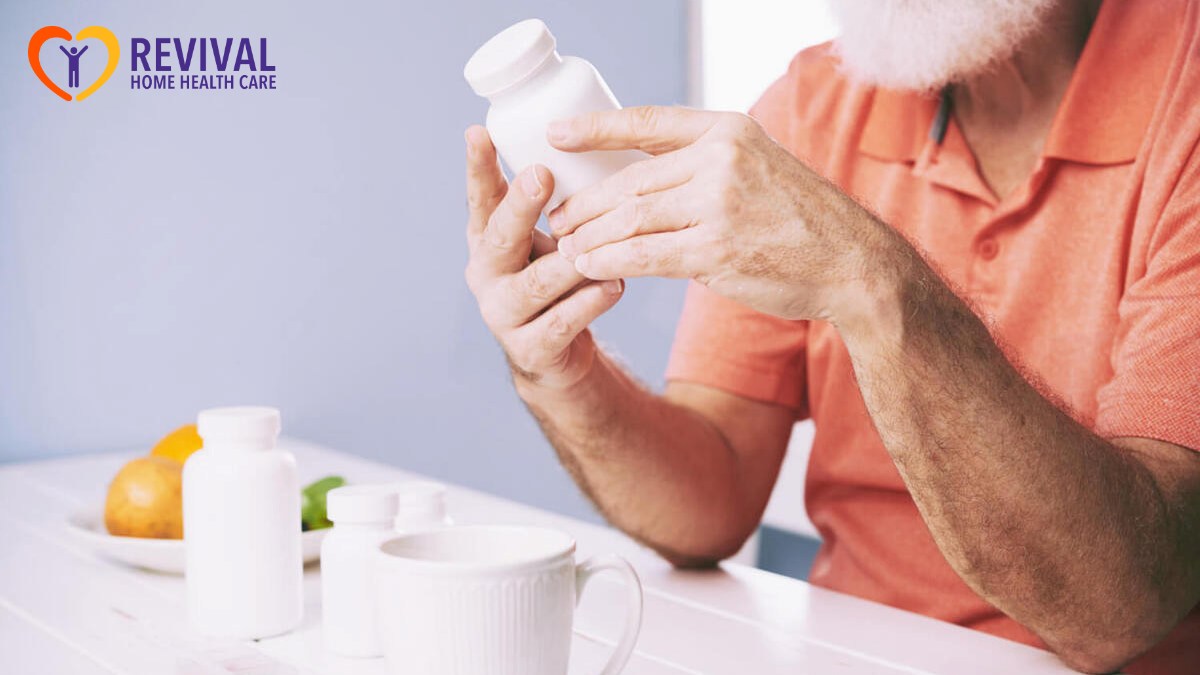 Examining pill bottle