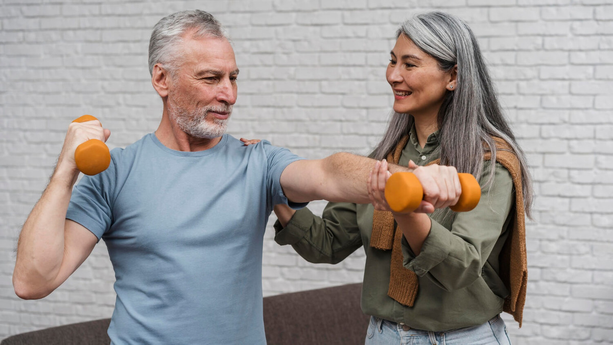 Patient starting medical recovery workout